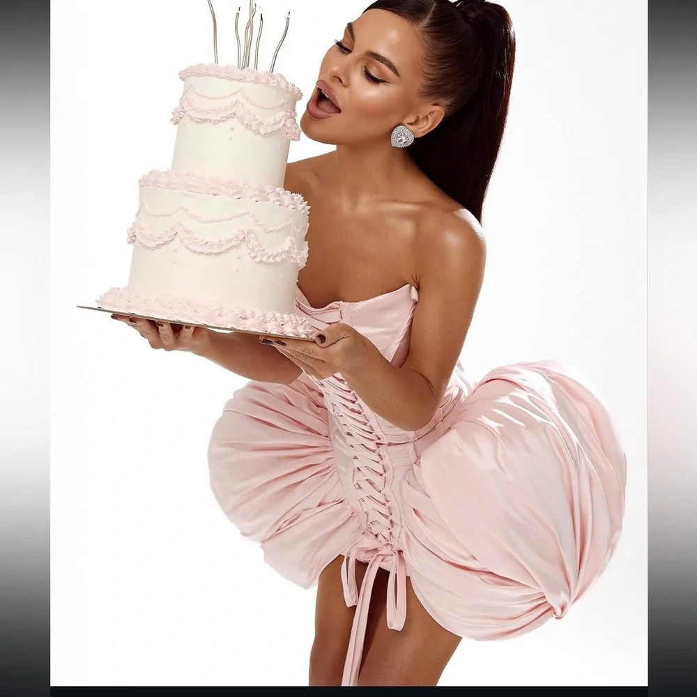 Jovani Pink Strapless Prom Dress - Picture 2 of 5